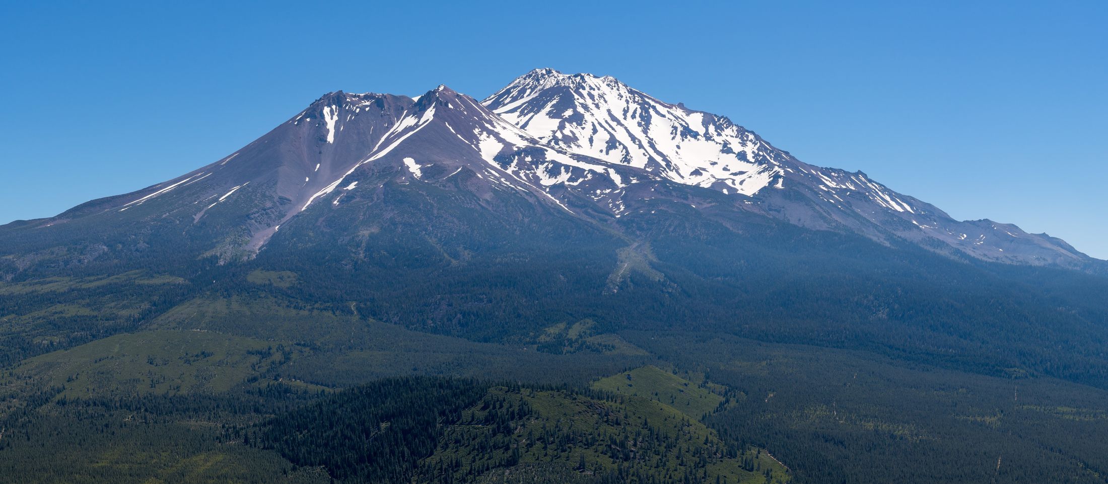 Mount Shasta under snow